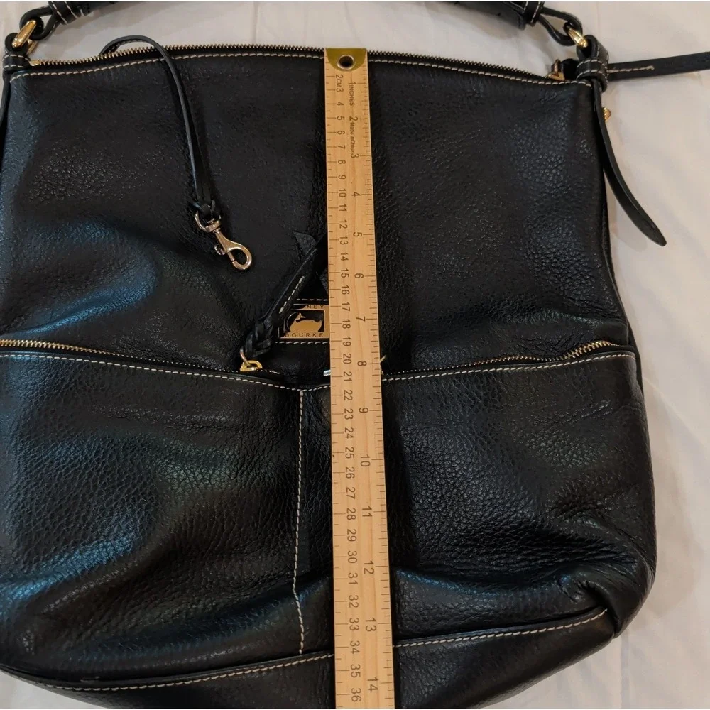 Vintage Dooney & Bourke Black Leather Shoulder Bag Purse Deep Large Read